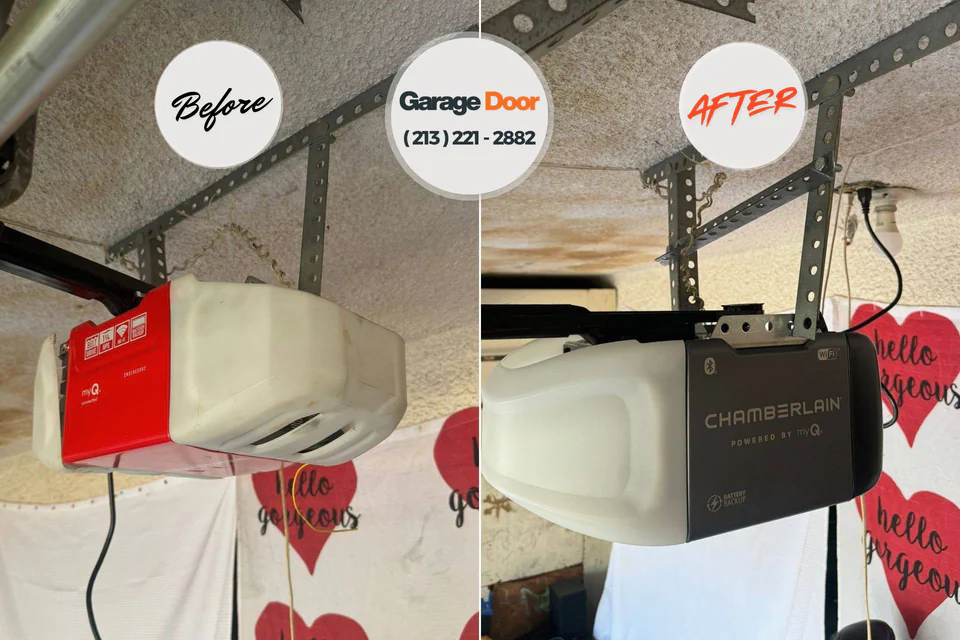 Before and after: garage door repair Grandview Heights, OH